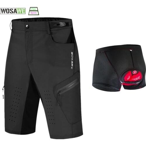 WOSAWE Upgrade Cycling Shorts Men Summer 5D Gel Pad Bike Tights MTB Ropa Ciclismo Moisture Wicking Bicycle Short Underwear