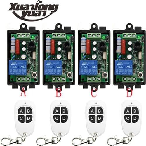 Xuanlongyuan AC220V 1CH RF Wireless Mini Switch Relay Receiver Remote Controllers & White Transmitter Garage Doors /window /lamp