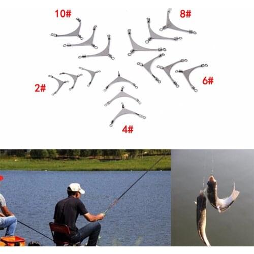 10 PCS American 3 way Stainless Steel Fishing jig head swivels fishing Rolling Pole Swivel fishing tackle fishing connector