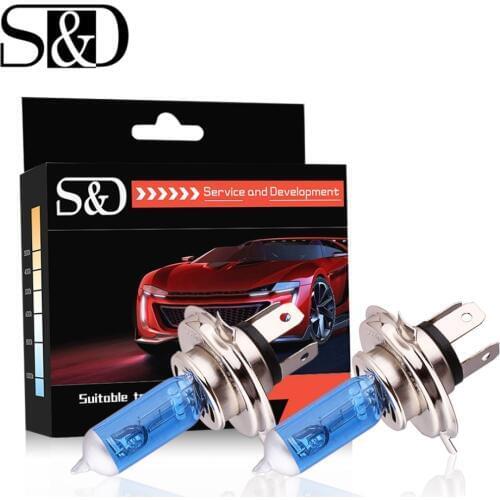 2Pcs Super Bright Halogen Bulbs H1 H3 H4 H7 H11 9005 HB3 9006 HB4 55W 12V 5000K Car Headlight Fog Lights Driving Lamp White