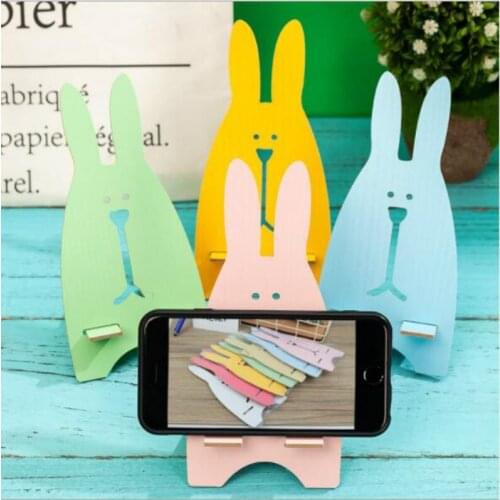 2020 Cute Cartoon Animal Wooden Phone Mount Holder Light Weight Convenient Phone Desktop Holder Desk Stand Adjustable Bracket
