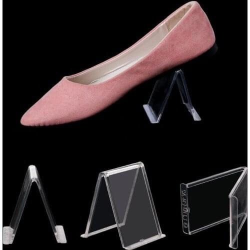 203F Multifunction Acrylic Shoes Display Stand V Shape Shoe Rack Shelf Holder Shop