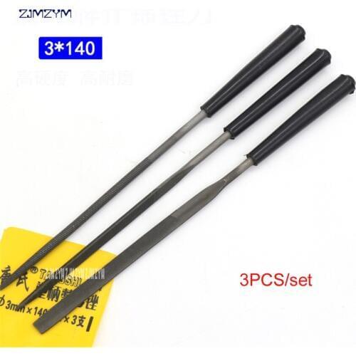 3pcs/Set Stone Jewelers Diamond Wood Carving Craft Metal Needles Files Sewing Mini needle File Set With 3 Unique Shapes 3*140mm