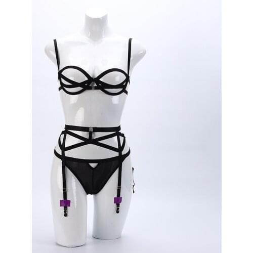 3Pcs Perspective Women Underwear Set Seamless Bra Set Ladies Fashion Temptation Sexy Lingerie Erotic Bra Garter Briefs Sets