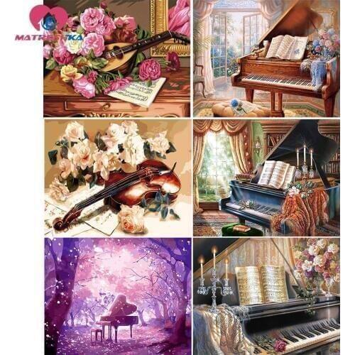 5D DIY Diamond embroidery sale piano violin diamond painting completely Cross Stitch full square Rhinestone mosaic accessories