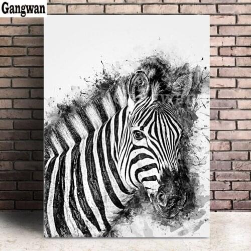Animal zebra diamond painting black white art Diamond embroidery full square/round drill rhinestone picture diamond mosaic craft