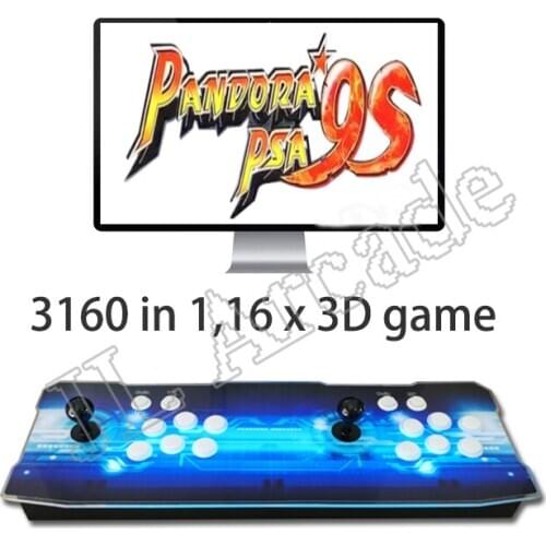Pandora 9S Arcade Console 3160 in 1 6 Button & Sticker Custom Retro PCB Motherboard with 16*3d Games HDMI VGA Record High Score