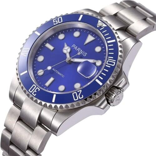 Parnis Automatic Mechanical Watch Men Diving Watches Steel mekanik erkek kol saati reloj automatico 2019