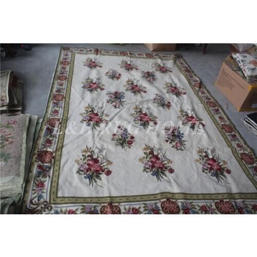 Free shipping 10K 8'x10' needlepoint carpets hand knotted handmade rugs hand stitched rugs