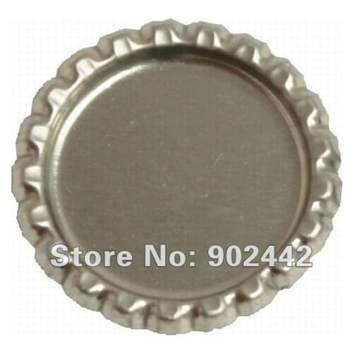 Free Shipping: "2000 pcs/lot" Mix Order 1000 pcs Silver Flattened Bottle Cover With 1000 pcs Matching 1" Clear Epoxy Domes