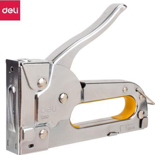 Deli Tacker Heavy Duty Staple Gun DIY Home Decoration Furniture wood working Stapler Manual Nail Gun metal construction ET35011