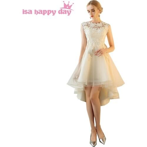 Elegant champagne high low tulle prom ball dresses ladies short front long back formal pageant gowns gown made in china H4225