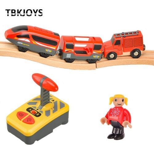 2019 RC Electric Train Toy Magnetic Connect Carriage High Speed Powerful Diecast Train FIT Wooden Track Railway Kids Toys