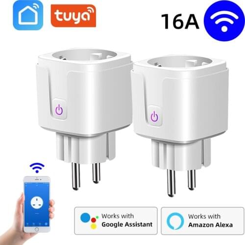Herepow Smart Plug WiFi Socket EU 16A Power Monitor Timing Function Tuya SmartLife APP Control Works With Alexa Google Assistant