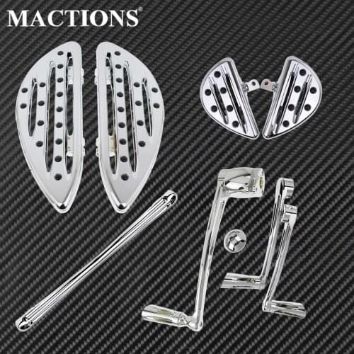 Chrome Front&Rear Floorboards Shift Lever Brake Shift Linkage For Harley Touring Electra Street Glide Road King FLHX 2008-2013