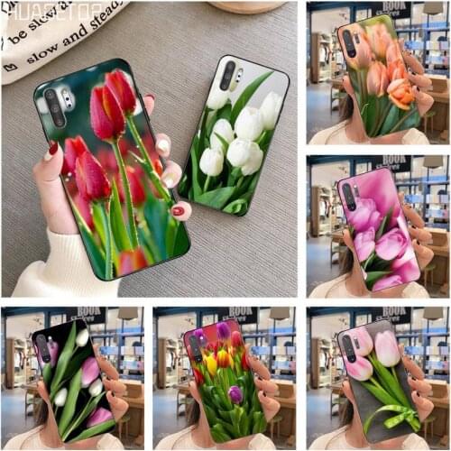 HUAGETOP Tulips Flower Spring Soft Phone Cover For Samsung Note 7 8 9 10 Plus lite Galaxy J7 J8 J6 Plus 2018 Prime