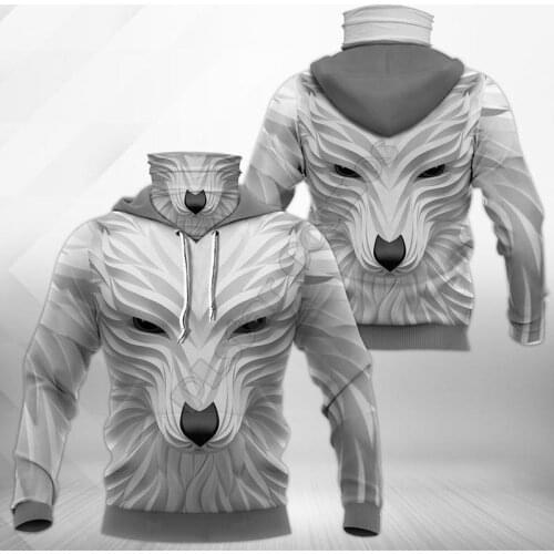 Wolf 3D Printed Hoodies Harajuku Fashion Sweatshirt Women Men Casual Pullover Funny Animal Hoodie Mask Warm Drop Shipping