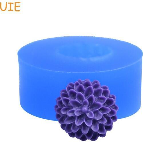 HYL049U Flower / Pom Pom Chrysanthemum / Dahlia Silicone Flexible Push Mold - Craft, Jewelry, Charms (Clay)