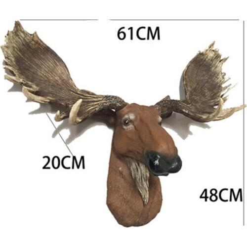 SIMULATION ELK HEAD RESIN CRAFTWORK STEREOSCOPIC WALL ACCESSORIES LIVING ROOM ENTRYWAY BACKGROUND WALL ORNAMENTS X2818