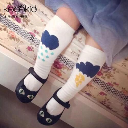 KACAKID Children Stockings Cloud Rain Pattern Unisex Baby Children Boy Girl Stockings Cotton Anti-slip Kid Baby Stockings ka1062