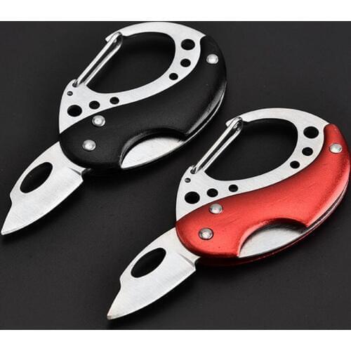 Mini Pocket Knife Folding Knife Camping Sharp Cutter Box Blade Peel Outdoor Knife Pare Cutter Cut Fold Fruit Tool Carabiner Pack
