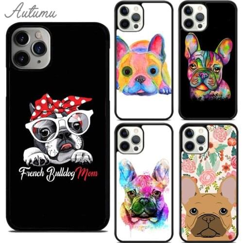 French Bulldog Cute Cartoon Phone Case for iPhone 11 12 Pro Max mini X XR XS SE 2020 5 6S 7 8 Plus Samsung S8 S9 S10 Cover shell