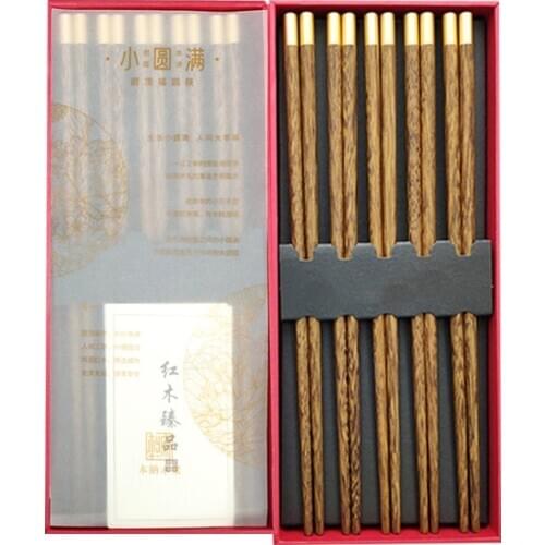 Reusable Chopsticks Natural Beech Chopsticks Chinese Set Wood Household Wooden Set Round Cutlery