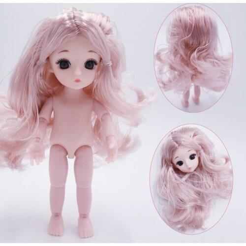 16cm Fashion Doll Toys For Girls BJD Dolls Body Make-up 3D Eyes Beautiful Princess Baby Girl Dolls Plastic DIY Toy For Girls