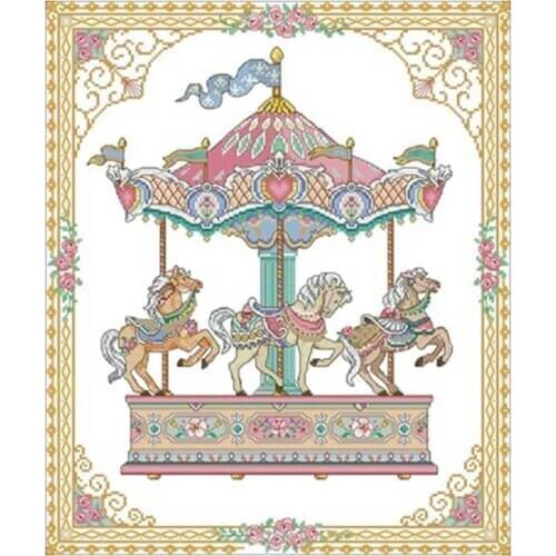 Carousel patterns Counted Cross Stitch 11CT 14CT 18CT DIY Chinese Cross Stitch Kits Embroidery Needlework Sets home decor
