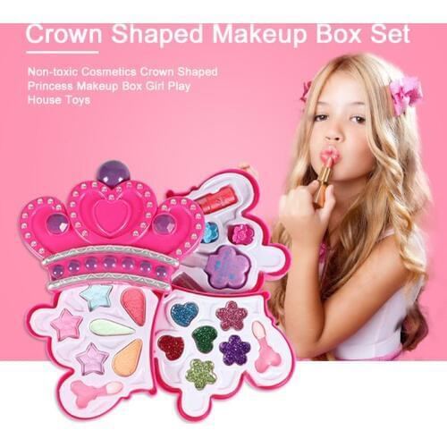 Non-toxic Princess Makeup Boxes Set Girl Pretend Playing Colorful Lipstick House Educational Beauty Cosmetic Toys