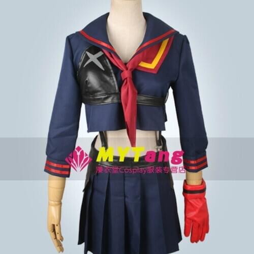 New Arrival Anime Kill La Kill Matoi Ryuuko Cosplay Costumes Blue Red Frighting Uniform Suit S-L Or Custom-Make Any Size New