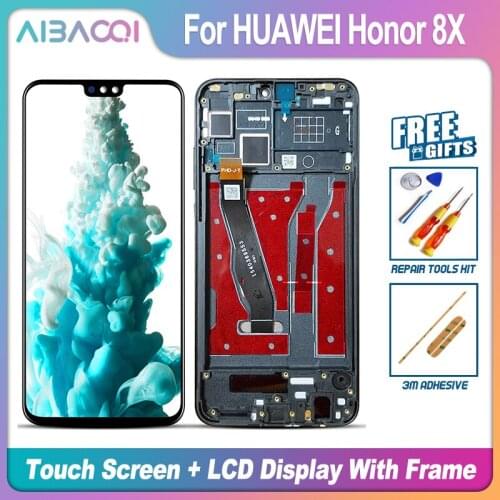 New Original Touch Screen LCD Display+Frame+Power Cable Assembly Replacement For HUAWEI Honor 8X STK-LX1
