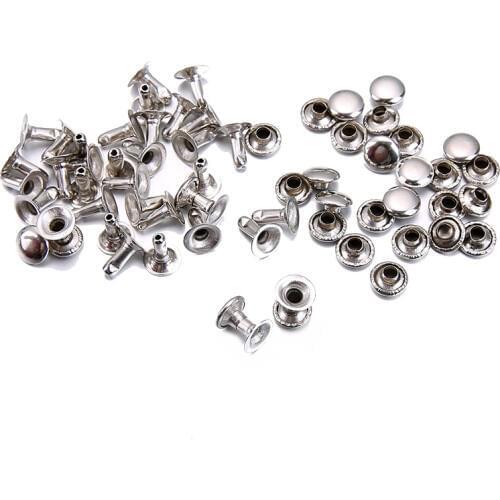 1000 Single-sided Cap Rivet Tubular Metal Leather Craft Repairs Studs Punk Spike Decoration