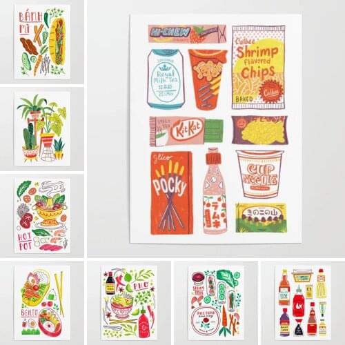 Prints Painting Pictures Hot Pot Wall Artwork Carrot Home Decoration Modular Canvas Food Poster Modern For Bedside Background