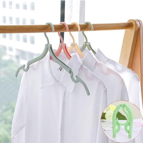 Plastic Foldable Hanger Multi-functional Clothes Hanger Travel Space Saving Creative Clothes Rack Children Baby Non-slip Hanger