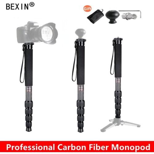 BEXIN Professional Carbon Fiber Camera Monopod Lightweight Dslr Camera Mount Adapter For Digital SLR Camera Telephoto Camera