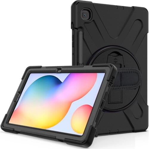 Heavy Duty Shockproof Case for Samsung Galaxy Tab S6 10.5" Kickstand Silicon Tablet Cover with Shoulder Straps