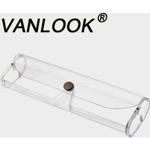 Transparent Spectacle Cases Eyeglass Case for Reading Glasses Optical Clear Box Spectacle-case for Women Men Metal Snap Closure
