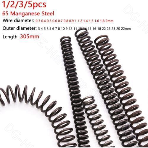 305mm Compression Spring 65 Mn Manganese Steel Pressure Spring Wire Dia 0.3 0.4 0.5 0.6 0.7 0.8 0.9 1 1.2 1.4 1.5 1.6mm 1/2/3/5x