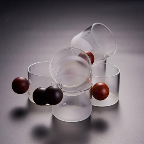 Handwork Atomized Heat-resistant Single-layer Glass Tea Cup Transparent Simple Teacup Master Cup Household Coffee Cups 80ML