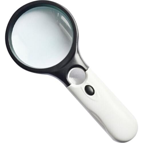 Handheld 3X 45X Illuminated Magnifier Microscope Magnifying Glass Aid Reading for Seniors loupe Jewelry Repair Tool With 3 LED