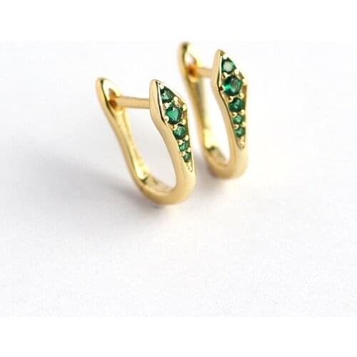 925 Sterling Silver Earring Fashion Colored Zircon U Type Ear Ring Ear Bone French style Temperament Woman Girl Ear Jewelry