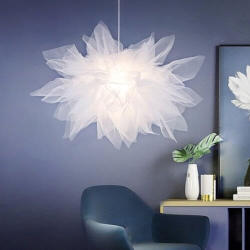 Nordic Romantic Net Yarn Chandelier For Bedroom Kitchen Living Room Restaurant Cafe Shop LED Hanging Suspension Light Fixture