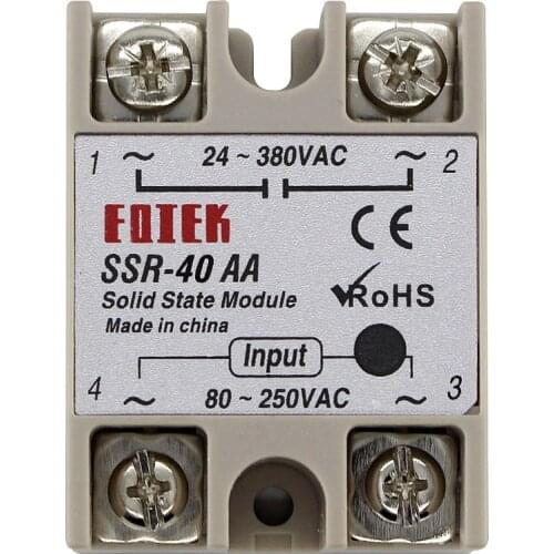 SSR-10AA SSR-25AA SSR-40AA 10A 25A 40A Solid State Relay Module 80-250V Input AC 24-380V AC Output High Quality