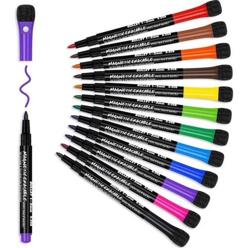 Dry Erase Writng Markers 1.5mm White Board Pens Assorted Colors Long Lasting