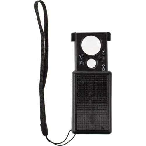 30X 60X Magnifier Magnifying Glass Eye Loupe Lens LED Pocket Jeweller Microscope