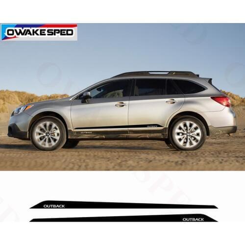 Performance Sport Stripes Carbon Fiber Car Door Side Skirt Sticker Vinyl Decal For Subaru Outback EyeSight 2015-2019