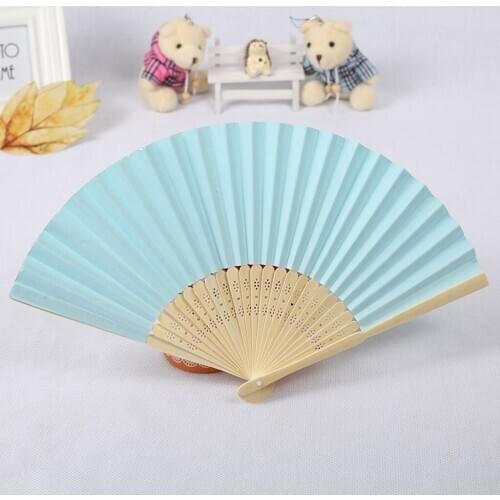 Folding Paper Fan Pattern Folding Dance Wedding Party Lace Silk Folding Hand Held Solid Color Fan Gifts Fast Shipping #50g