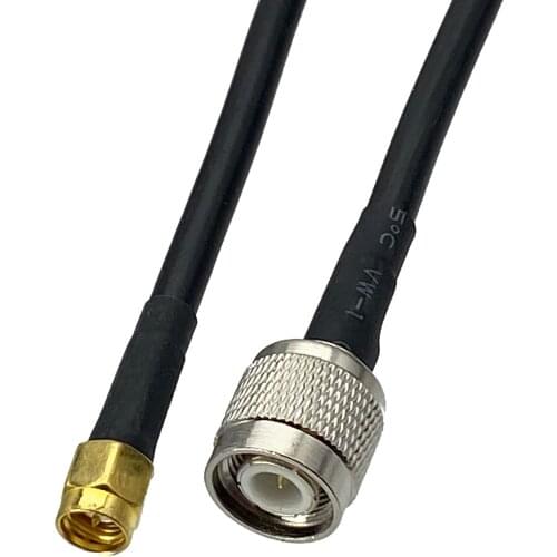 1pcs RG58 TNC Male Plug to SMA Male Plug RF Coaxial Connector Pigtail Jumper Cable New 6inch~5M