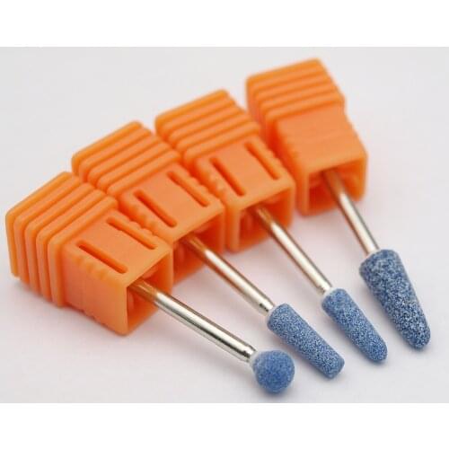 1pcs Blue Corundum Nail Drill Bits 3/32" Rotary Ceramic Stone Burr Cutters for Manicure Nails Accessories Tool